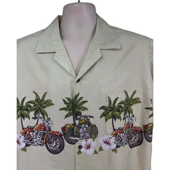 Pacific Legend Vintage Hawaiian Aloha Button Up Shirt XL Pocket Motorcycles USA - Picture 4 of 8